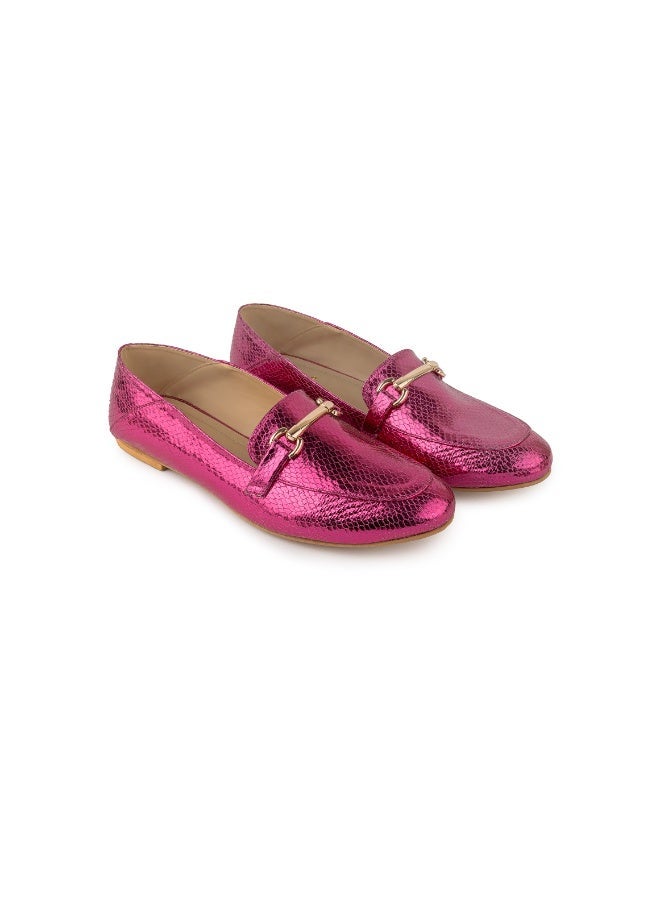 BOU Metallic Loafers - Fucsia - Image 1
